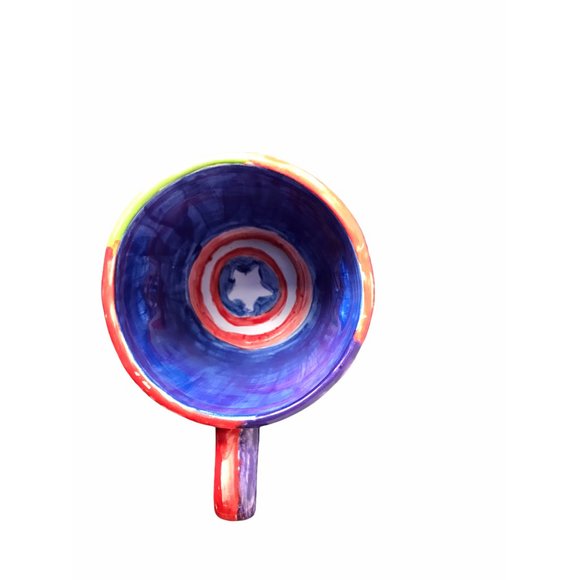 The Avengers Handmade Multicolor Ceramic Coffee Mug Marked Casey - Picture 5 of 8